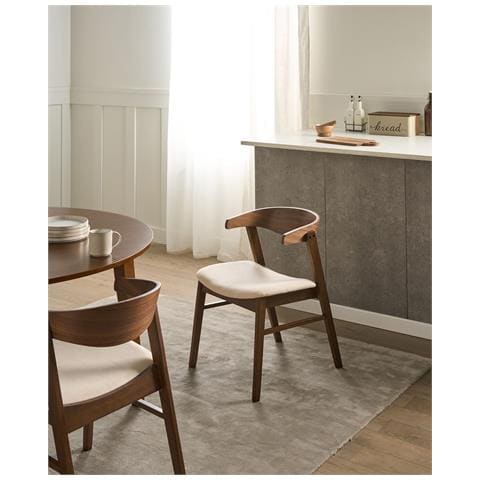Set Di 2 Sedie Da Pranzo Lilly Bianco Sporco /marrone Scuro - Foto 1