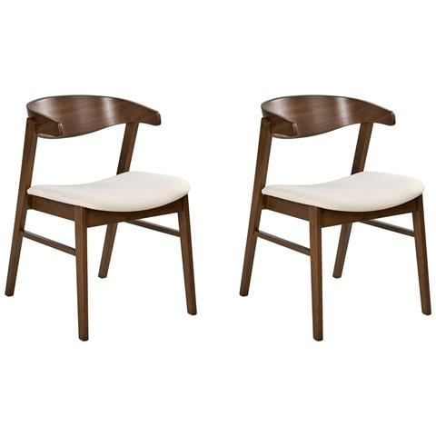 Set Di 2 Sedie Da Pranzo Lilly Bianco Sporco /marrone Scuro - Foto 2