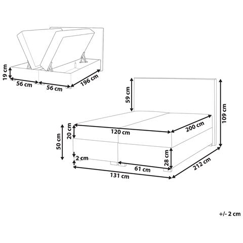 Divano Letto Con Contenitore Tessuto Major 120 X 200 Cm Tortora - Foto 7