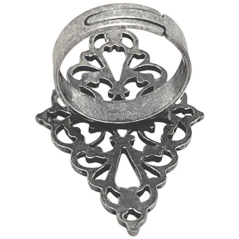 Anello Vintage A Rombo In Argento Invecchiato 10µ - Foto 4