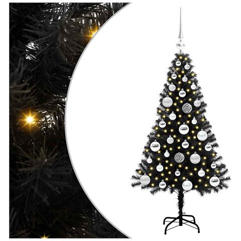 Albero di Natale con 150 LED con supporto Nero 120 cm PVC - Foto 1