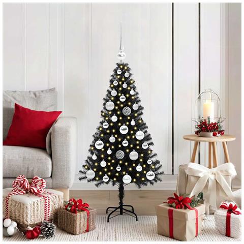 Albero di Natale con 150 LED con supporto Nero 120 cm PVC - Foto 2
