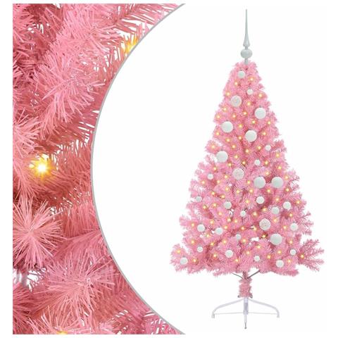 Albero di Natale artificiale con luci integrate Rosa 120 cm PVC - Foto 1