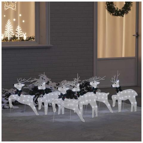 Renne LED 6 pcs Argento Tessuto - Foto 2