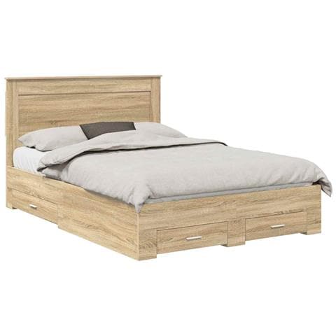 Struttura del letto con cassetto con testiera Legno multistrato - Foto 1