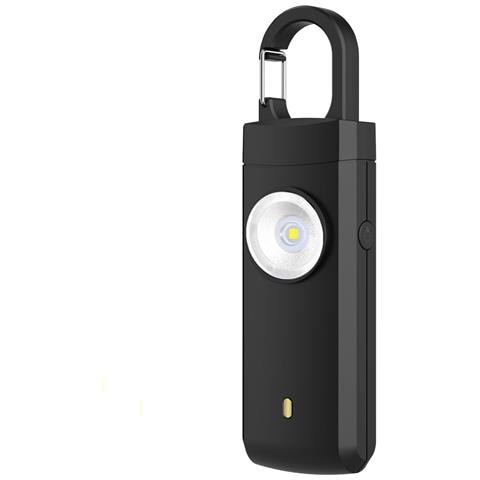 Allarme Di Sicurezza Personale Ricaricabile Da 130db Con Luce Led - Allarme Portachiavi Di Emergenza Anti-lupo Black - Foto 1