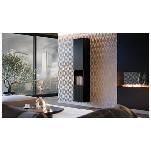 Mobile Espositore Botte - Vetrina 4 Ripiani, 39.9x29.8x180h Cm Nero Antracite - Foto 4