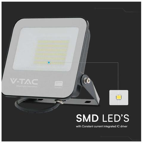 Faro LED SMD Chip Samsung 50W Cavo 1m 4000K IP65, colore Nero - Foto 2