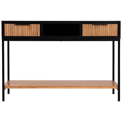 Mobile Ingresso Con Due Cassetti, Legno E Metallo, 120x40x69h Cm - Foto 2