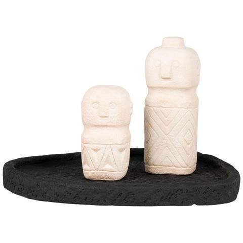 Vassoio Decorativo In Cemento Nero 26,5x26x2 Cm - Foto 2
