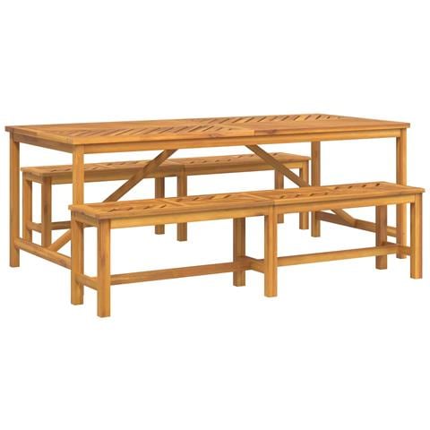 Set da Pranzo per Giardino 3 pcs Marrone - Foto 1