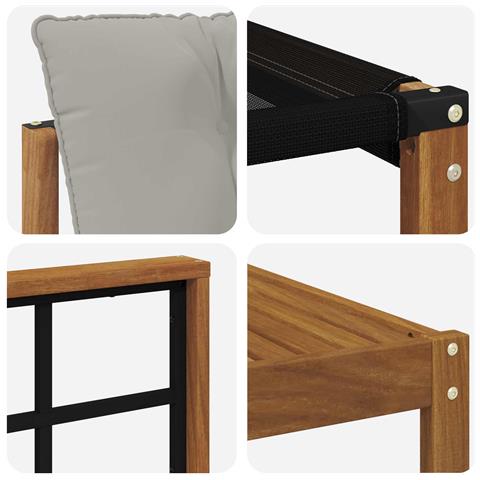 Set di divani da esterno 7 pcs Grigio Naturale e Chiaro - Foto 9