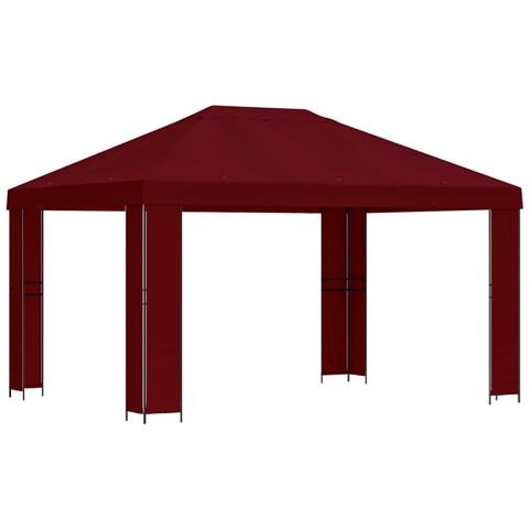 Gazebo 4 × 3 m Borgogna Poliestere e Acciaio 190 gsm - Foto 1