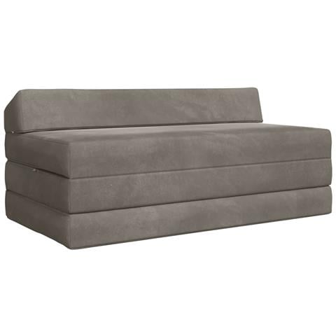 Divano Letto Pieghevole Grigio Chiaro 120 x 60 x 49 cm Tessuto - Foto 1