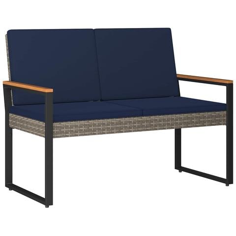 Panchina da esterno Grigio e Blu Navy 107 x 61 x 80 cm - Foto 1