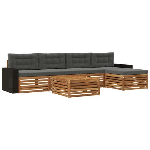 Set di divani da esterno 6 pcs Naturale e Antracite - Foto 1