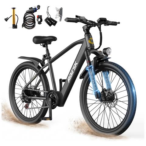 Bicicletta Elettrica GT300 26 Pollici E-bike 250W, Batteria 36V 10Ah 7 Velocità Autonomia 30-50km Nero - Foto 1