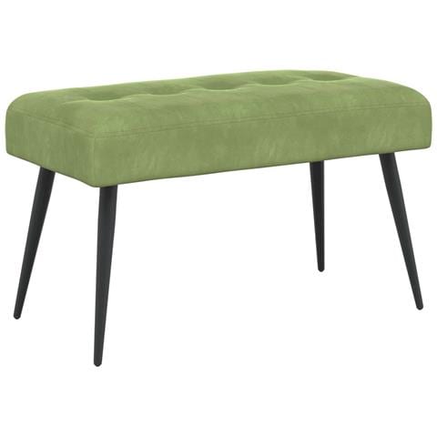 Panchina con bottoni imbottiti Verde chiaro 80 x 40 x 46 cm - Foto 1