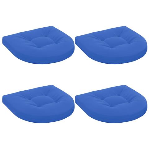 Cuscini per Sedia in 4 Pezzi 4 pz 100% Poliestere Blu Reale - Foto 1