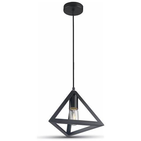 3 Lampadari Portalampada Geometrico Triangolo 3d Pendente Sospsensione E27 Nero Opaco - Foto 1