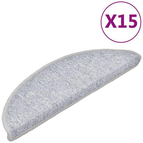 Tappetini Per Scale 15 Pz Grigio Chiaro 56x17x3 Cm - Foto 1
