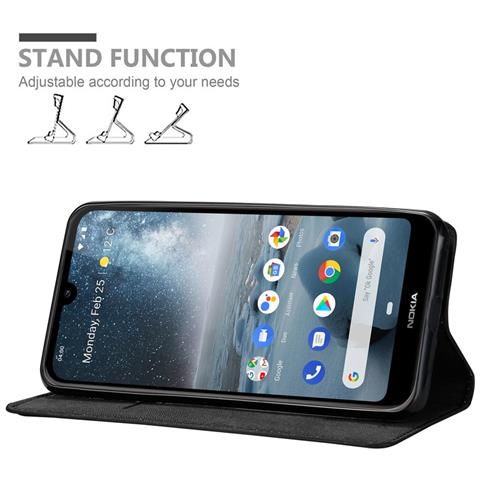 Custodia Compatibile Con Nokia 4.2 In Nero Di Notte - Coperchio Protettiva Con Chiusura Magnetica, Funzione Stand E Tasca Per Le Carte - Foto 2