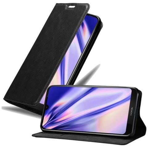 Custodia Compatibile Con Nokia 4.2 In Nero Di Notte - Coperchio Protettiva Con Chiusura Magnetica, Funzione Stand E Tasca Per Le Carte - Foto 1