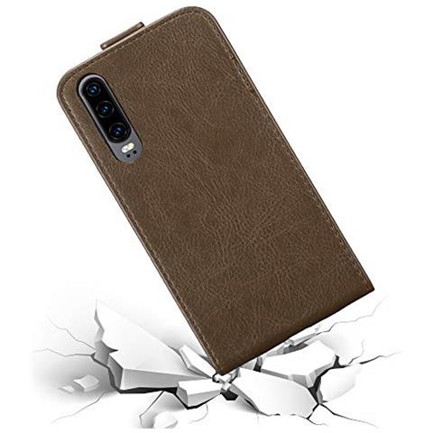 Custodia Compatibile Con Huawei P30 In Bruno Caffè - Coperchio Protettivo In Design Flip Con Chiusura Magnetica - Foto 2