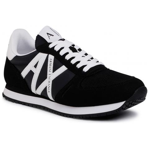 Sneaker Running Micro Suede / Nylon Mesh Nero / Bianco Us21ax04 Xux017 - Foto 1