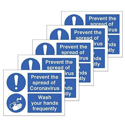 Prevenire La Diffusione Del Coronavirus Lavarsi Spesso Le Mani (confezione Da 5 Etichette 200x150mm Sav)  - Foto 1