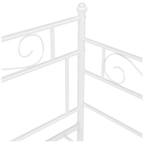 Telaio Divano Letto Bianco In Metallo 90x200 Cm - Foto 8