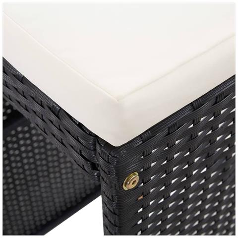 Set Bar Da Giardino 9 Z Pz In Polyrattan Nero - Foto 2