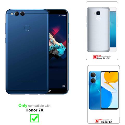 Custodia Compatibile Con Honor 7x In Blu Fiore - Coperchio Protettivo In Design Floreale Con Chiusura Magnetica, Funzione Stand E Slot Per Carte - Foto 2