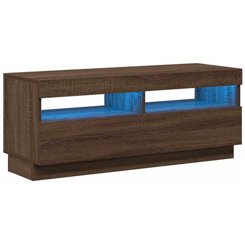 Mobile Porta TV con Luci LED Rovere Marrone 100x35x40 cm - Foto 1