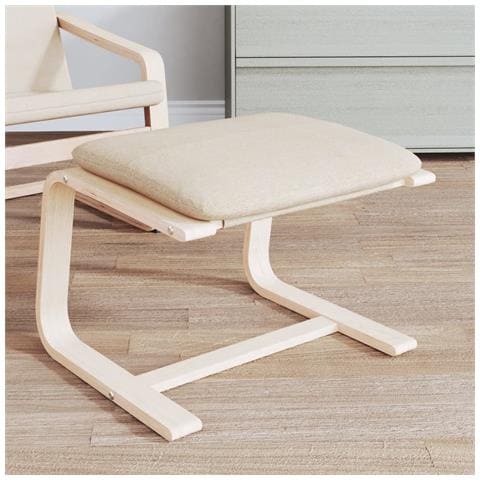 Poggiapiedi Crema 51x41x40 Cm In Tessuto - Foto 9