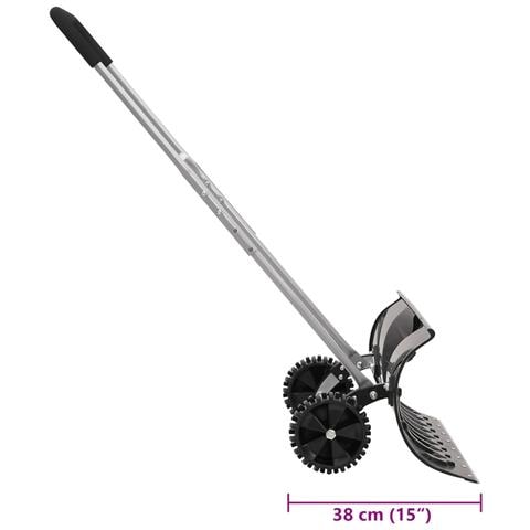 Pala da Neve con Manico Allungabile Nero 66cm Lama Acciaio - Foto 8