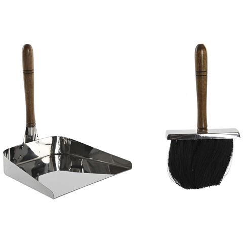 Utensili Da Camino Dkd Home Decor 24 X 21 X 26 Cm Acciaio Inossidabile Legno Di Mango - Foto 1