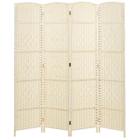 Divisorio Per Ambienti 4 Pannelli Corda Di Carta Beige 178 X 163 Cm Lappago - Foto 8