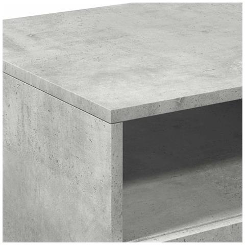 Tavolino Da Soggiorno Con Luci Led Grigio Cemento 90x49x40 Cm - Foto 10
