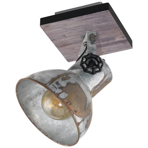 Spot Rustico Country Barnstaple Legno Marronemarrone Patinato 1 Luce E27 40w - Foto 1