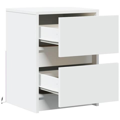 Comodino Con Luci Led Bianco In Legno Multistrato - Foto 10