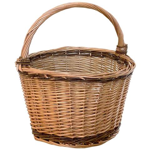 Cesto In Vimini Paniere Flavia Tondo Con Manico Cm 34 X H 26 - Foto 1