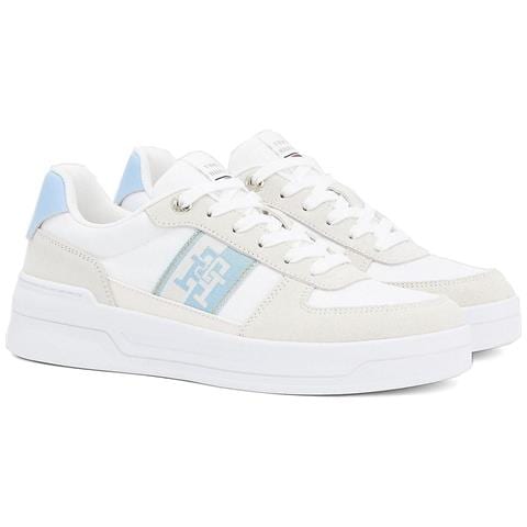 Sneaker With Webbing Sneakers Pelle Scarpe Donna Blu Eu 40, Fw0fw06950 C1z - Foto 2