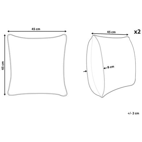 Set Di 2 Cuscini Jellies Velluto 45 X 45 Cm Bianco Sporco - Foto 7