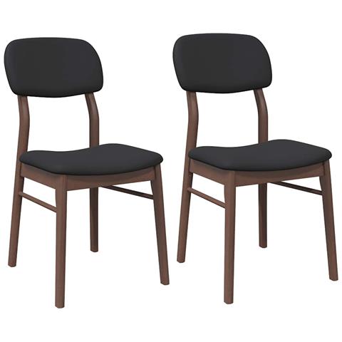 Sedie da Pranzo con Cuscini 2pz Marrone Legno Massello di Hevea - Foto 1