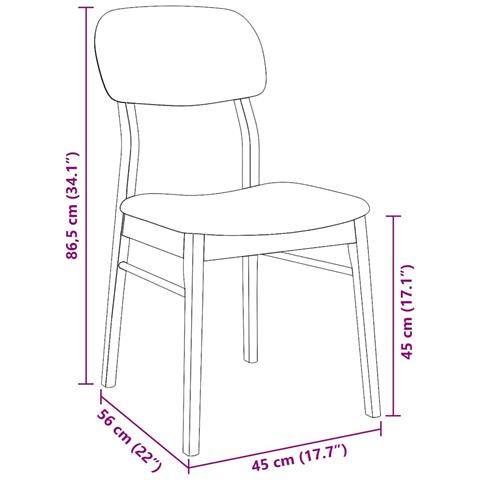 Sedie da Pranzo con Cuscini 2pz Marrone Legno Massello di Hevea - Foto 10