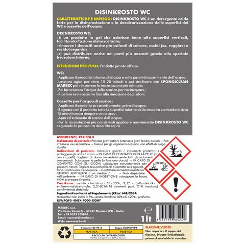 Disinkrosto Wc 1ltx6pz - Detergente Acido In Gel Per La Pulizia Disincrostante Dei Water | - Foto 2