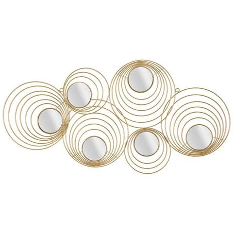 Decorazione In Metallo 3d Cerchi 2 - Oro - Metallo - 90x2,5x45 Cm - Foto 1