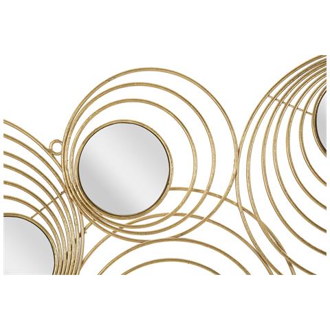 Decorazione In Metallo 3d Cerchi 2 - Oro - Metallo - 90x2,5x45 Cm - Foto 2