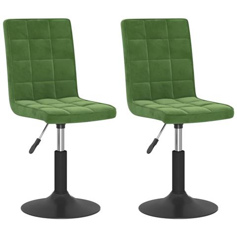 Lusso Casadino -  Sedie Da Pranzo Girevoli 2 Pz Verde Scuro In Velluto - Foto 1